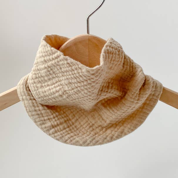 Charley Charles - Wholesale Bib - Baby - LIGHT TAN Lightweight Cotton Gauze Baby Scarf Bib