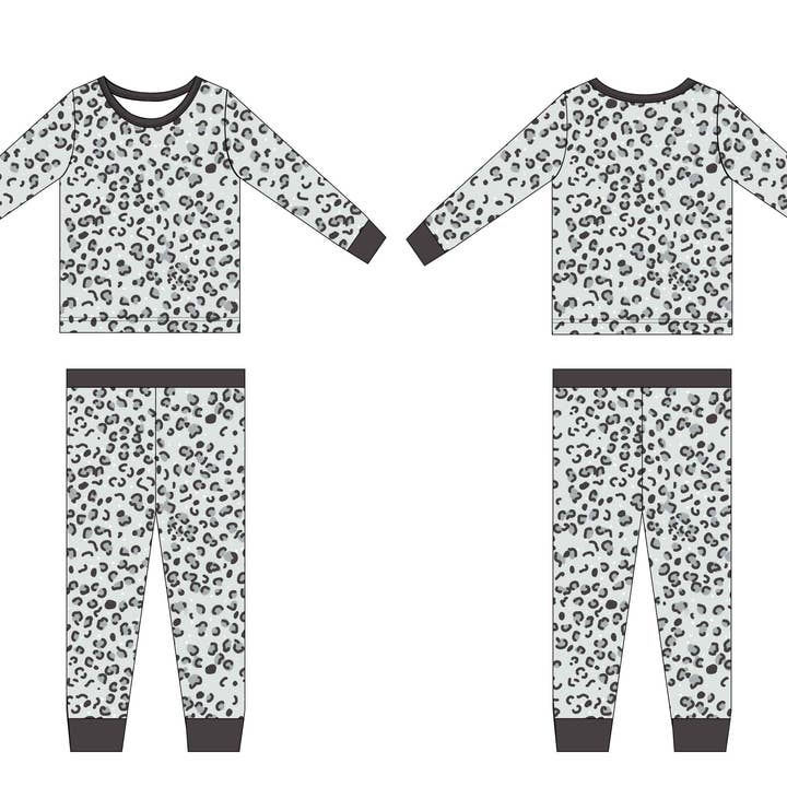 Bambusset „Schneeleopard“ für den Großhandel von Jensens Jammies