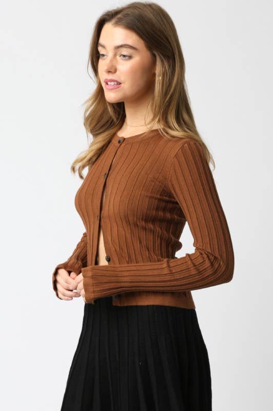 Olivaceous – Top de malha - Mulher por atacado – Top de Malha com Botões Haley19