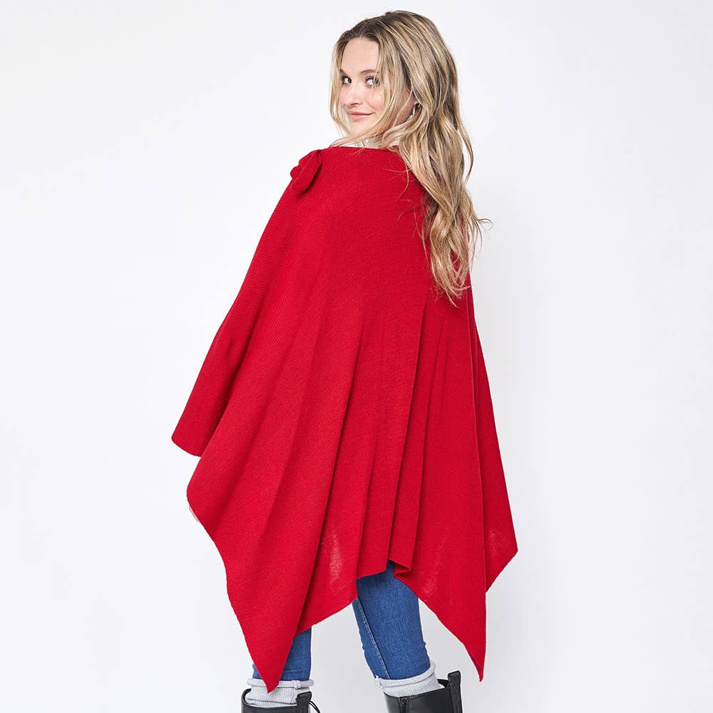 Sensibling Corp. – wholesale Poncho – Women's – Shoulder Strap Solid Ruana Poncho20