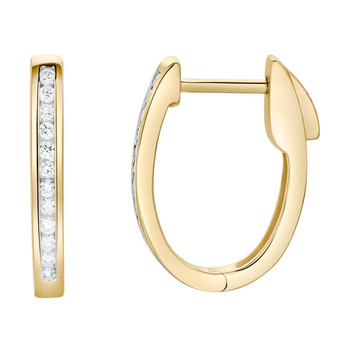 Brincos Argola com Pendente de Diamante em Forma de Quadrado Pavé de Verão em Ouro Amarelo 14K por atacado de LuvMyJewelry (LMJ)