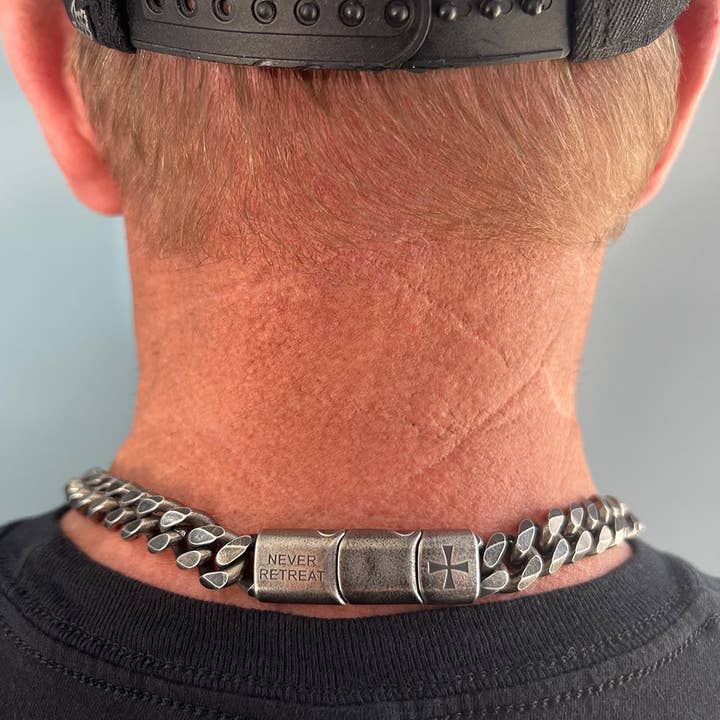 The Hero Company - Wholesale Link & Chain Necklace - Knights Templar Cuban Link Necklace: Helps Pair Veterans With A Service Dog Or Shelter Dog -Faire3