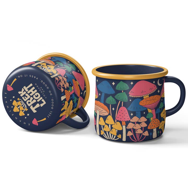 Trek Light - Wholesale Coffee Mug - Enamel Coffee & Camp Mug | Midnight Mushroom | 16oz6