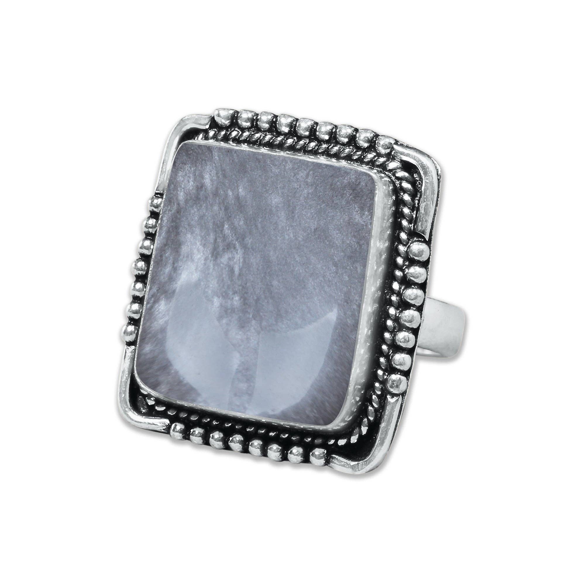 Handmade Jewels - Wholesale Cocktail/statement ring - Silver Sheen Obsidian Rings – Handmade, Silver-Plated, Mystical Glow (Made to Order)17