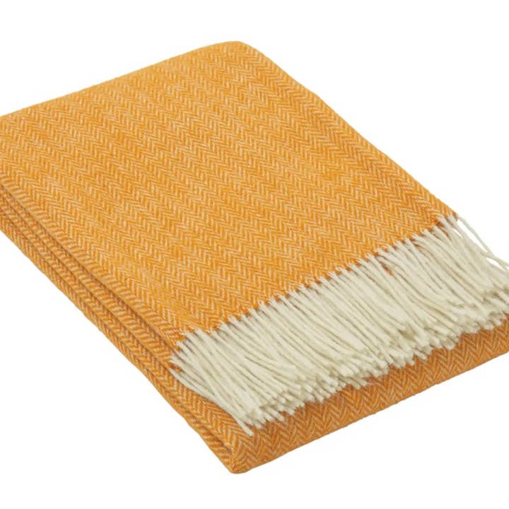 Manta de Lã 100% - Espinha de Peixe Amarela por atacado de NorraVilla