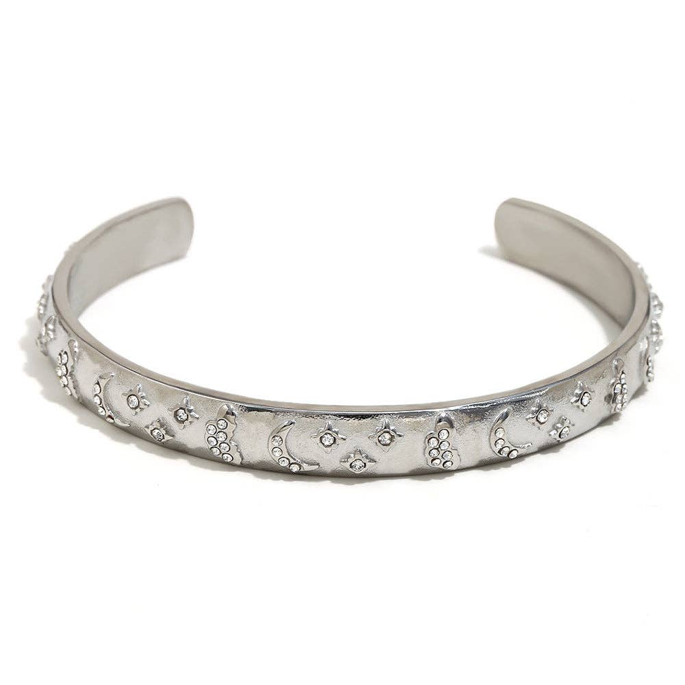 Mio Queena - Vendita all'ingrosso Bracciale a polsino - Bracciale rigido stile tarocchi in acciaio inox placcato oro 18K - FGS/MS11