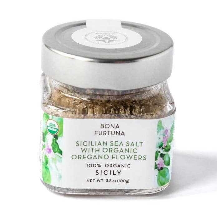 Sicilian Sea Salt with Organic Oregano Flowers for wholesale by Bona Furtuna