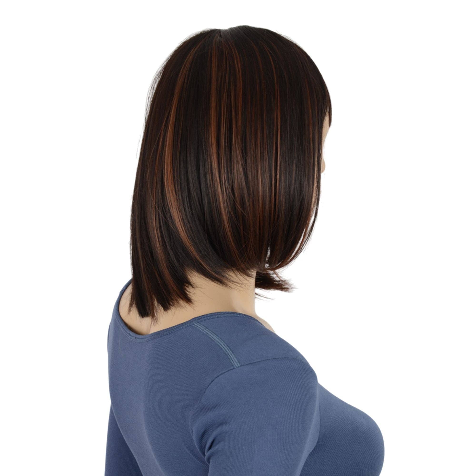 AK Brand - Wholesale Wig/Hair Piece - Straight Bob Wig with Bangs Heat-Resistant Style8