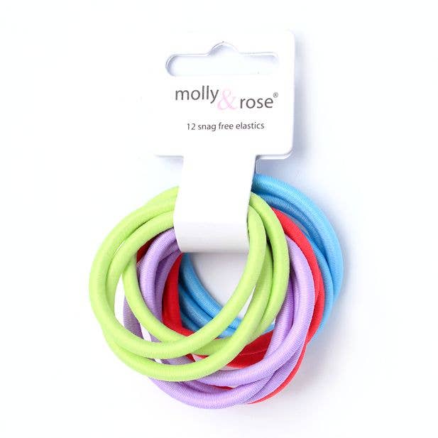 Inca UK - Wholesale Hair Tie - Elastics - Bright Mix - Card of 12 - 4mm Thick0