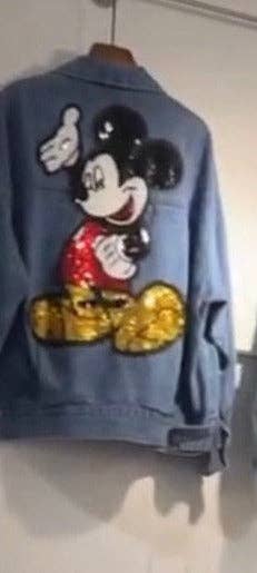 MB Fashion Wholesale - Wholesale Denim Jacket - Women's - MB FASHION Oversized Denim Jacket with Cartoon Graphic 2891LY10