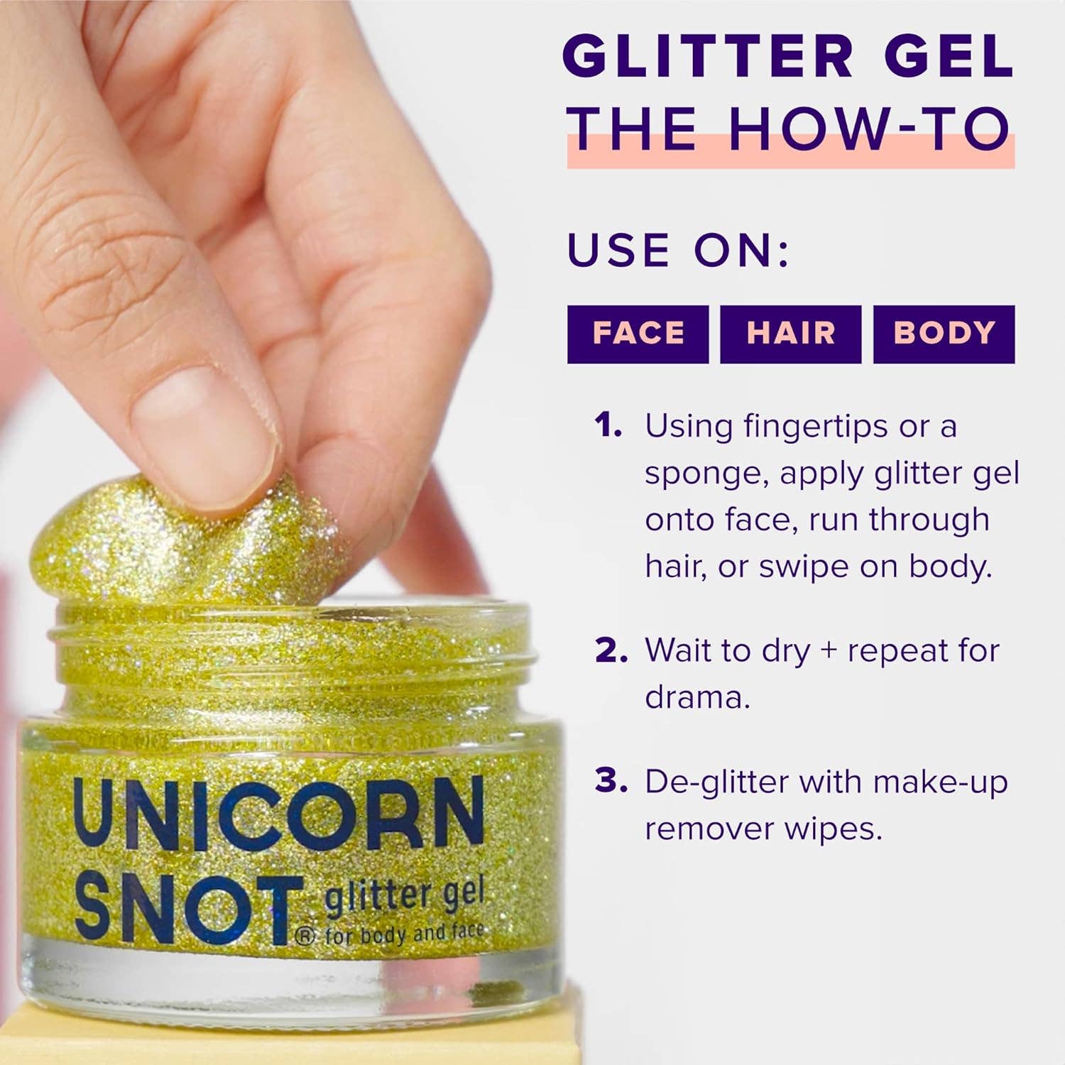 Unicorn Snot | Glitter Beauty – Glitter/shimmer por atacado – Gel de Brilho Original | Bling-Dourado | Glitter Corporal | Brilho7