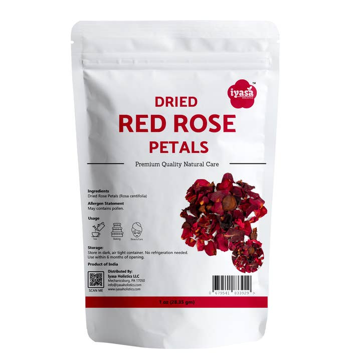 Pétales de rose rouges séchés pour la vente par Iyasa Holistics