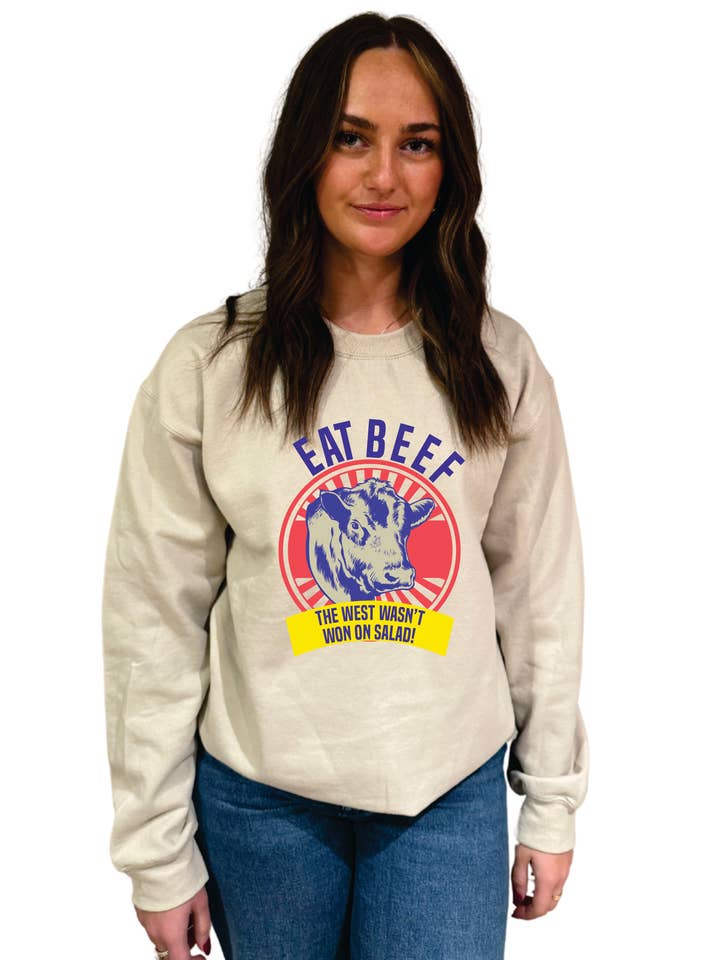 Eat Beef Crewneck for wholesale by Bar A Apparel