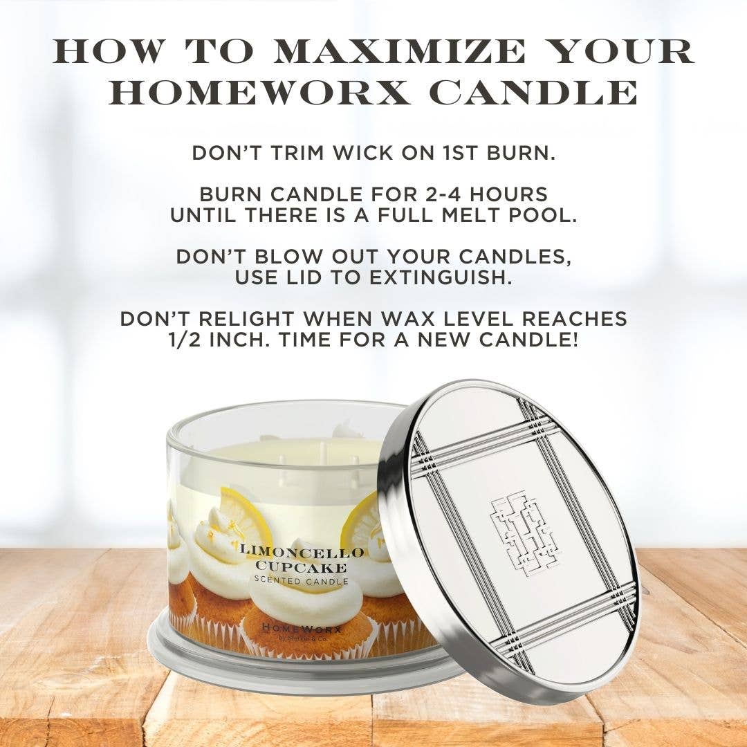 HomeWorx by Slatkin + Co. - Wholesale Jar/Filled Candle - Limoncello Cupcake 4-wick Candle4