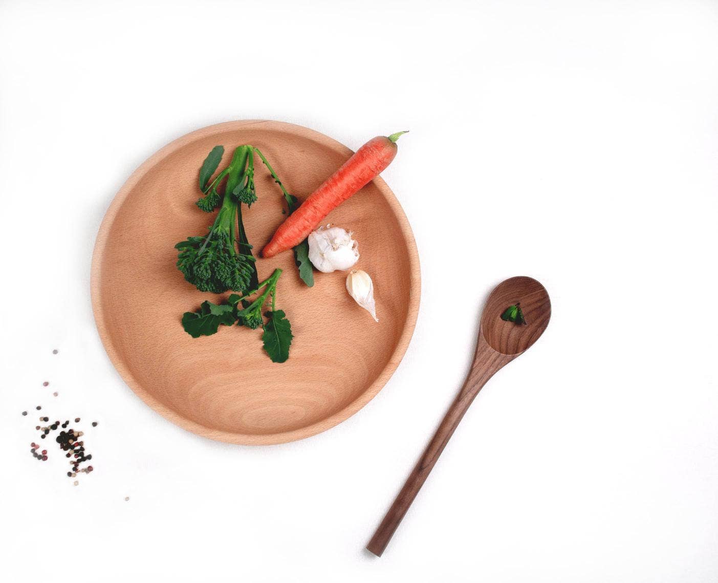 JBrody & Co. USA – wholesale Serveringsskål – Grund skål i bokträ - träskål för sallad eller frukt1