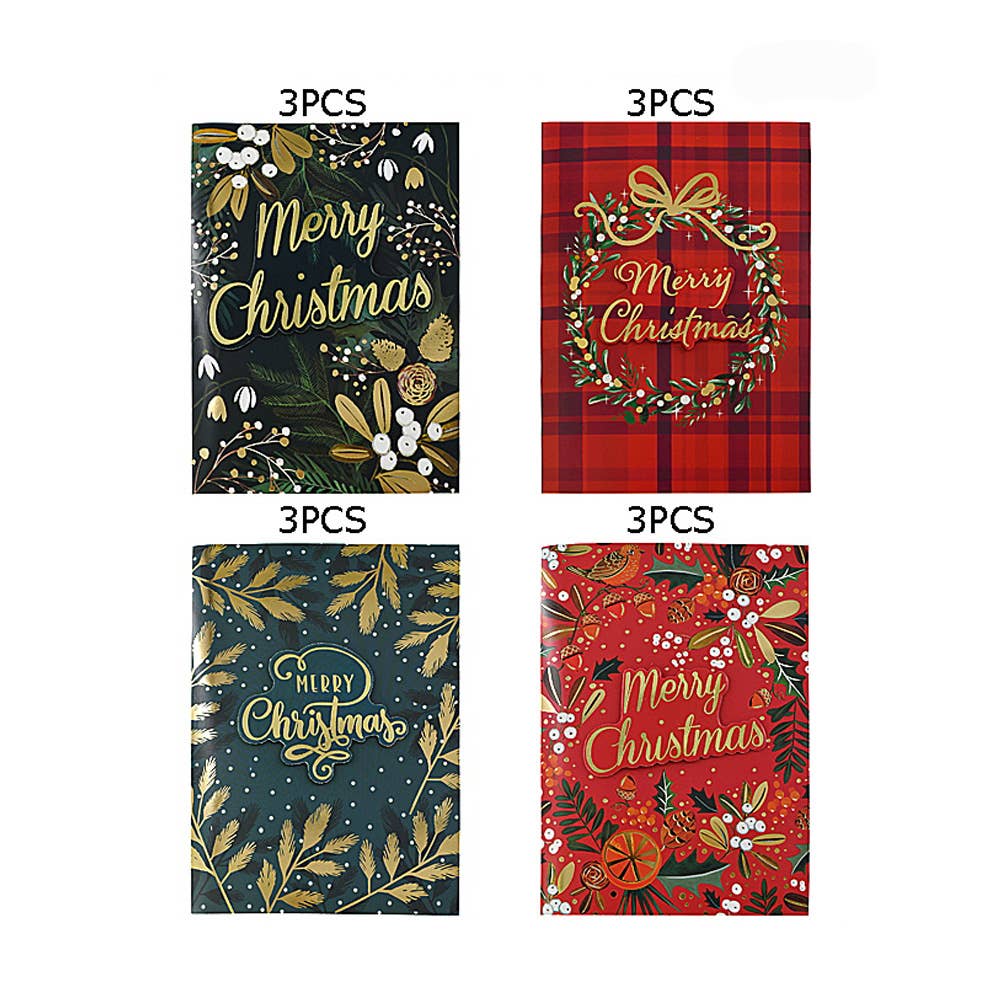 Sensibling Corp. – wholesale Julkort – 12ST - Ljusande God Jul Hälsningskort Set1