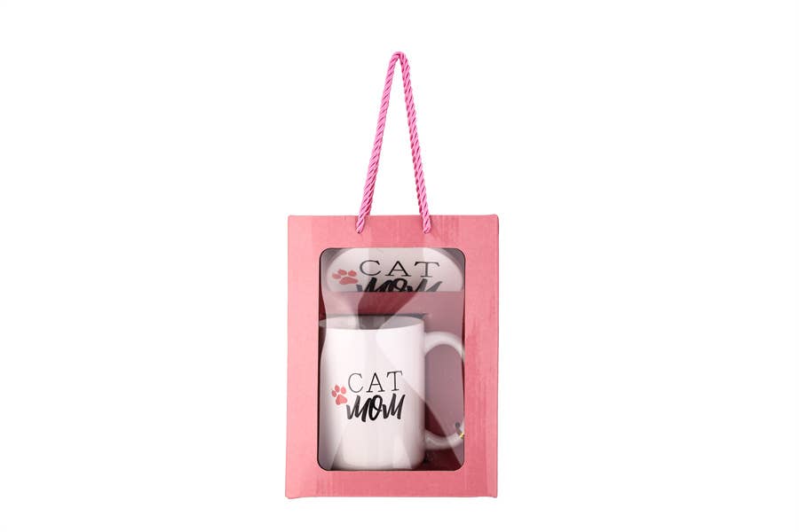Nima Accessories Inc - Wholesale Coffee Mug - Ladies Cat Mom Coffee Mug and Coaster Gift Set