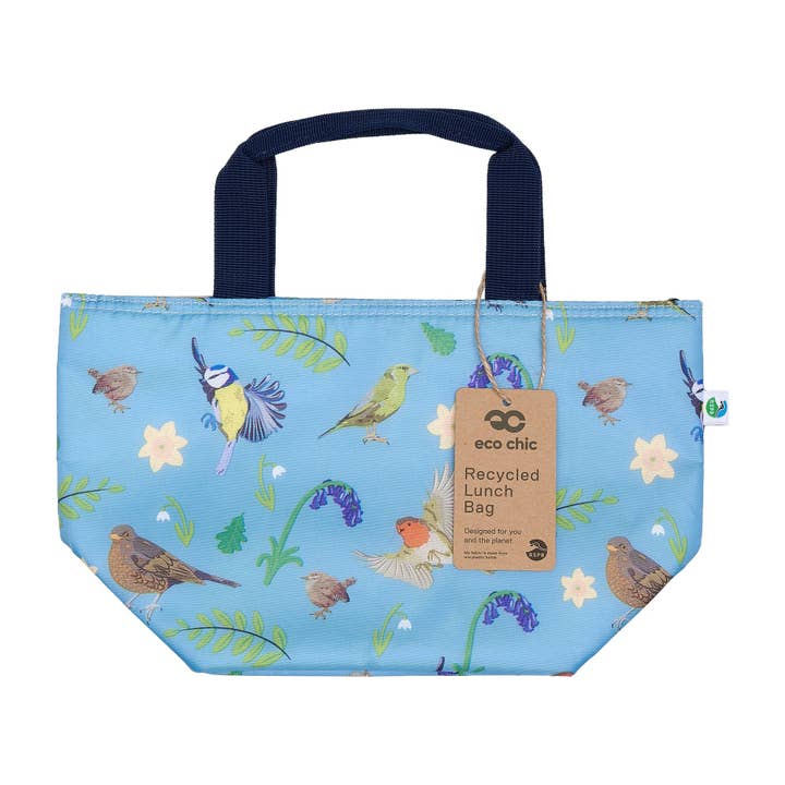 Eco Chic Lightweight Foldable Lunch Bag RSPB Birds for wholesale by Eco Chic