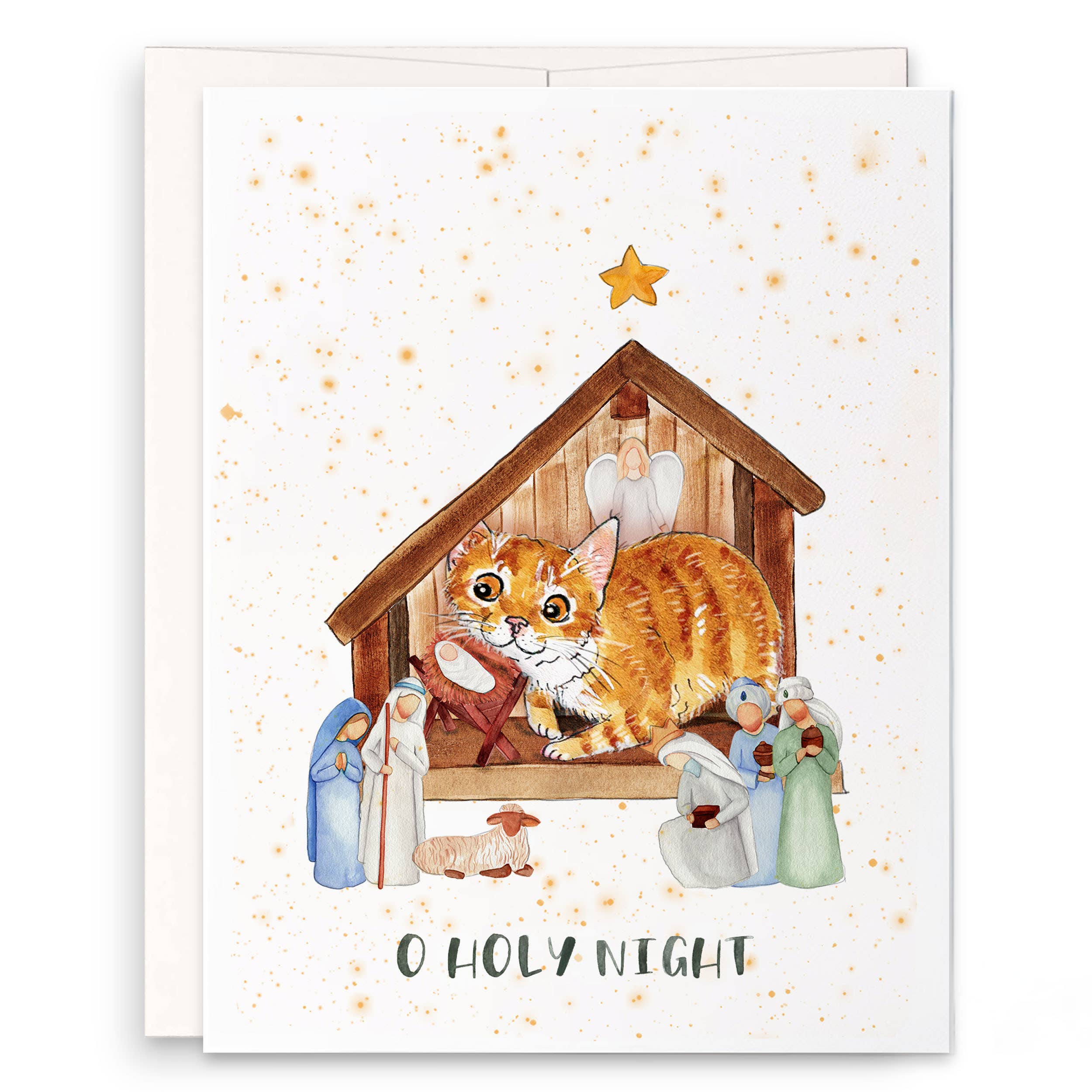 Liyana Studio – wholesale Christmas card – Cat Nativity Scene - Funny Religious Christmas Card0