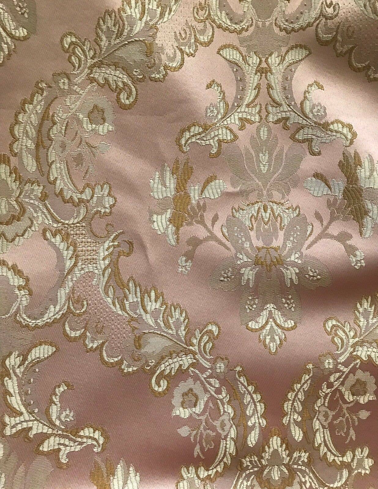 Fancy Styles Fabric – wholesale Fabric – 110” Wide- SALE! Prince Lucas Designer Brocade Jacquard Fabric- Antique Pink Gold- Damask11