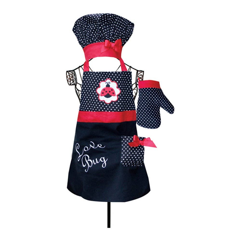 Manual Woodworkers and Weavers, Inc. - Wholesale Apron - Kids - Love Bug Apron 3 Pc Set1