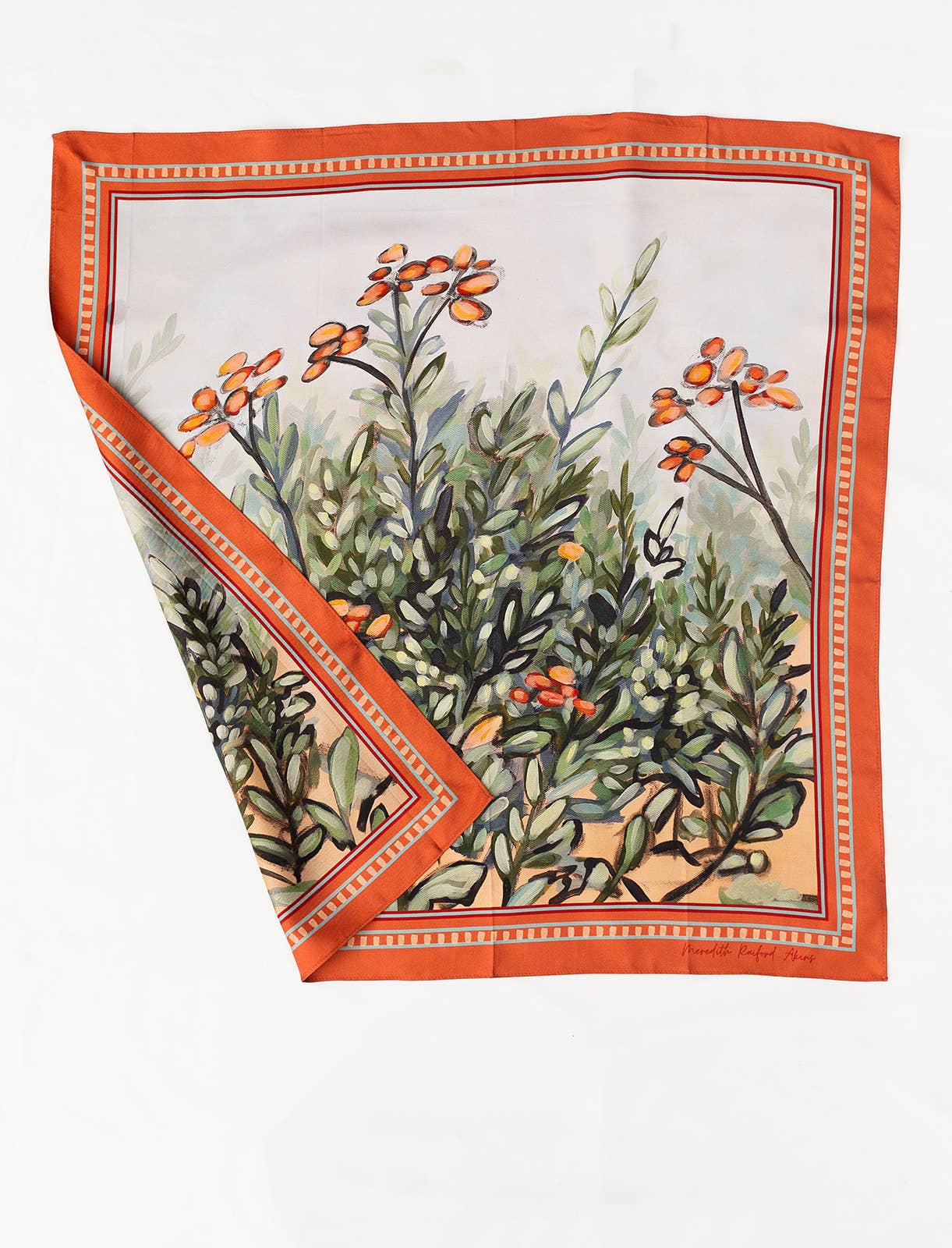 Roman Wildflowers Silk Scarf for wholesale by Meredith Raiford Art