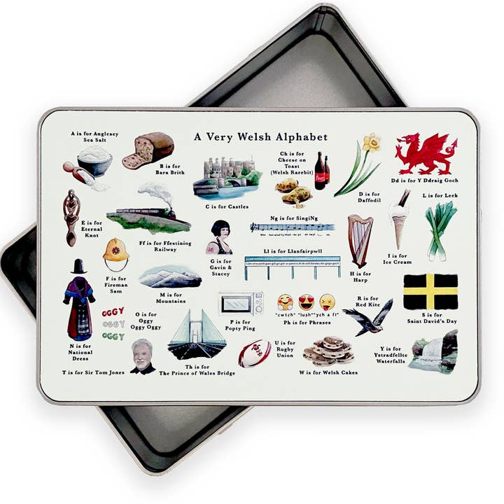 A Very Welsh Alphabet Storage Tin for wholesale by Yeti Cards & Gifts