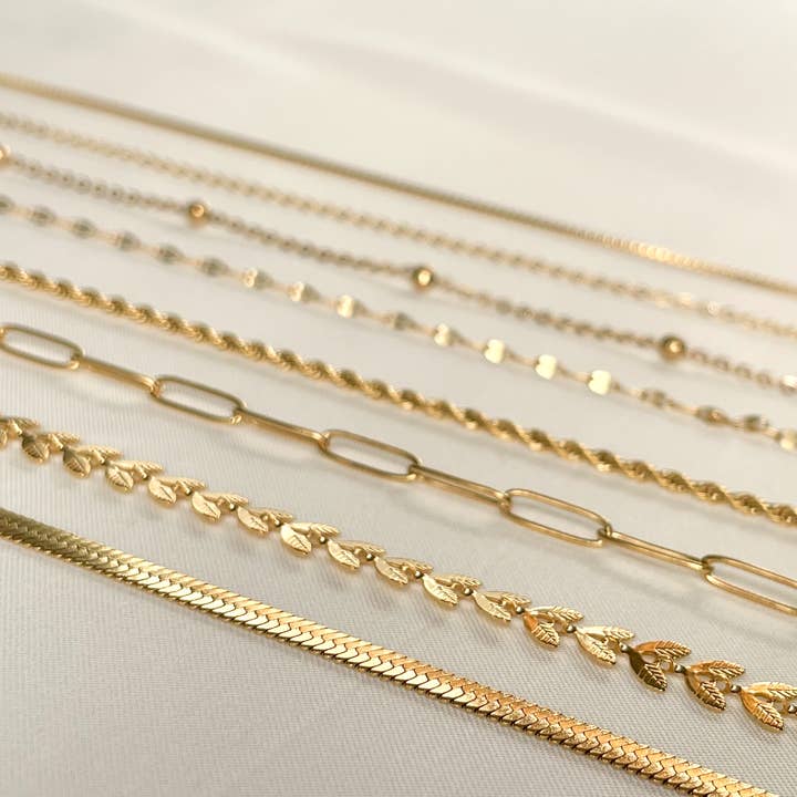 Blueyejewelry - Wholesale Link & Chain Necklace - Dainty Gold Necklaces - 18k Gold PVD Plated Chains