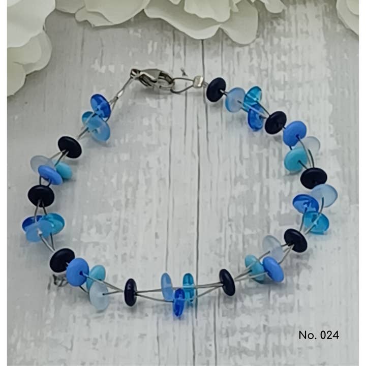 Bracelet Glass Beads Beads Lens 6mm, 3-fold, Nanni for wholesale by perleperle