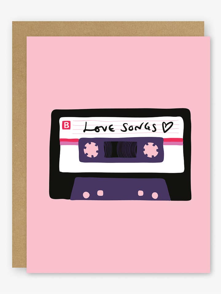 Mixtape Love Songs Valentine’s Day Card for wholesale by Stacey O'Nary