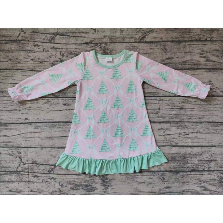 Aier Wholesale - Vente Robe – enfant - Robes et robes de Noël à nœuds roses pour petites filles1