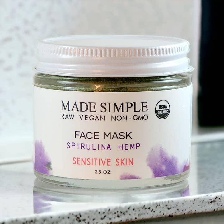 Made Simple Skin Care – wholesale Ansiktsmasker – Spirulina hampa ansiktsmask - certifierad ekologisk, vegan