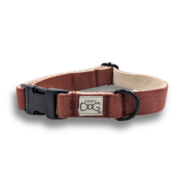 Hemp Dog Collar 2.5 cm – Brown | Eco-Friendly & Handmade for wholesale by FUNKY DOG