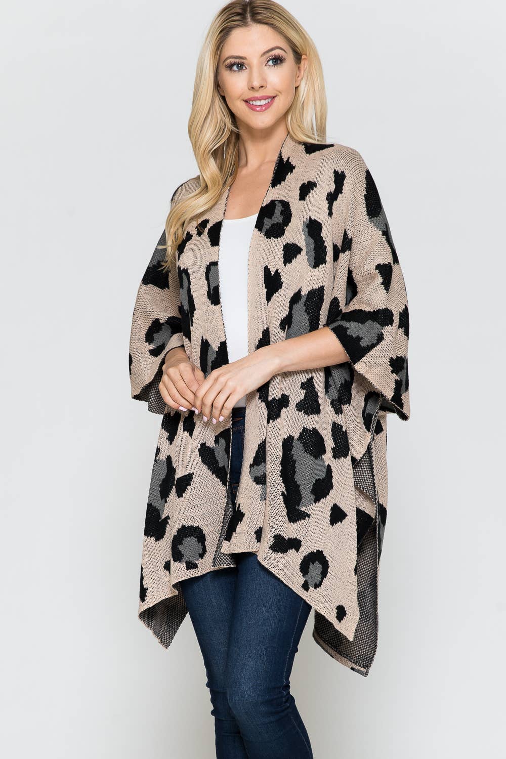 Justin & Taylor - Vendita all'ingrosso Kimono - Donna - Cardigan kimono Clarabelle con stampa leopardata6