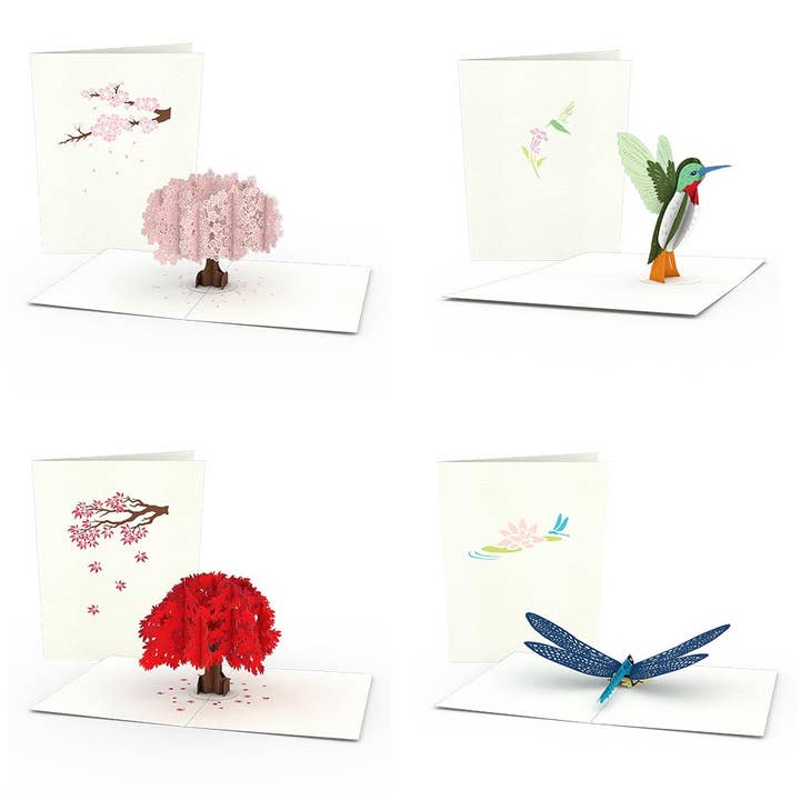 Lovepop Cards - Wholesale Everyday Greeting Card - Garden 3.75 "x5.125" Notecards (4-Pack), Pop-Up Cards