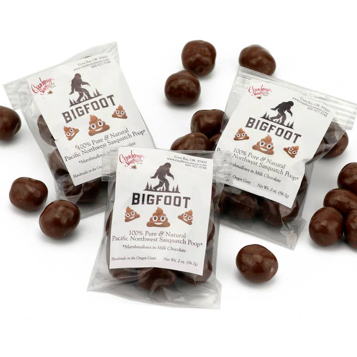Cranberry Sweets & More - Wholesale Chocolate Covered Sweets - Bigfoot "Poop" Milk Chocolate Marshmallows
