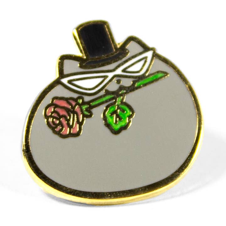 Rose Neko Stabbie Enamel Pin for wholesale by TuziNeko