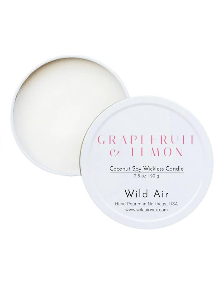 Bougie sans mèche pamplemousse+citron 3,5 oz pour la vente par Wild Air