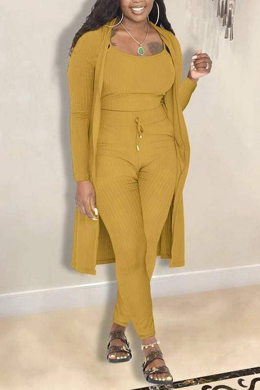 Flarix - Wholesale Top & Skirt Set - Women's - ribbed 3-piece tank crop pants tracksuit sets9