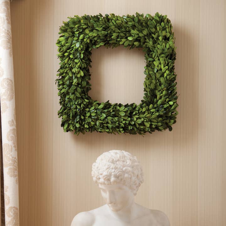 Napa Home & Garden - Wholesale Wreath - Boxwood Square Wreath 16"1
