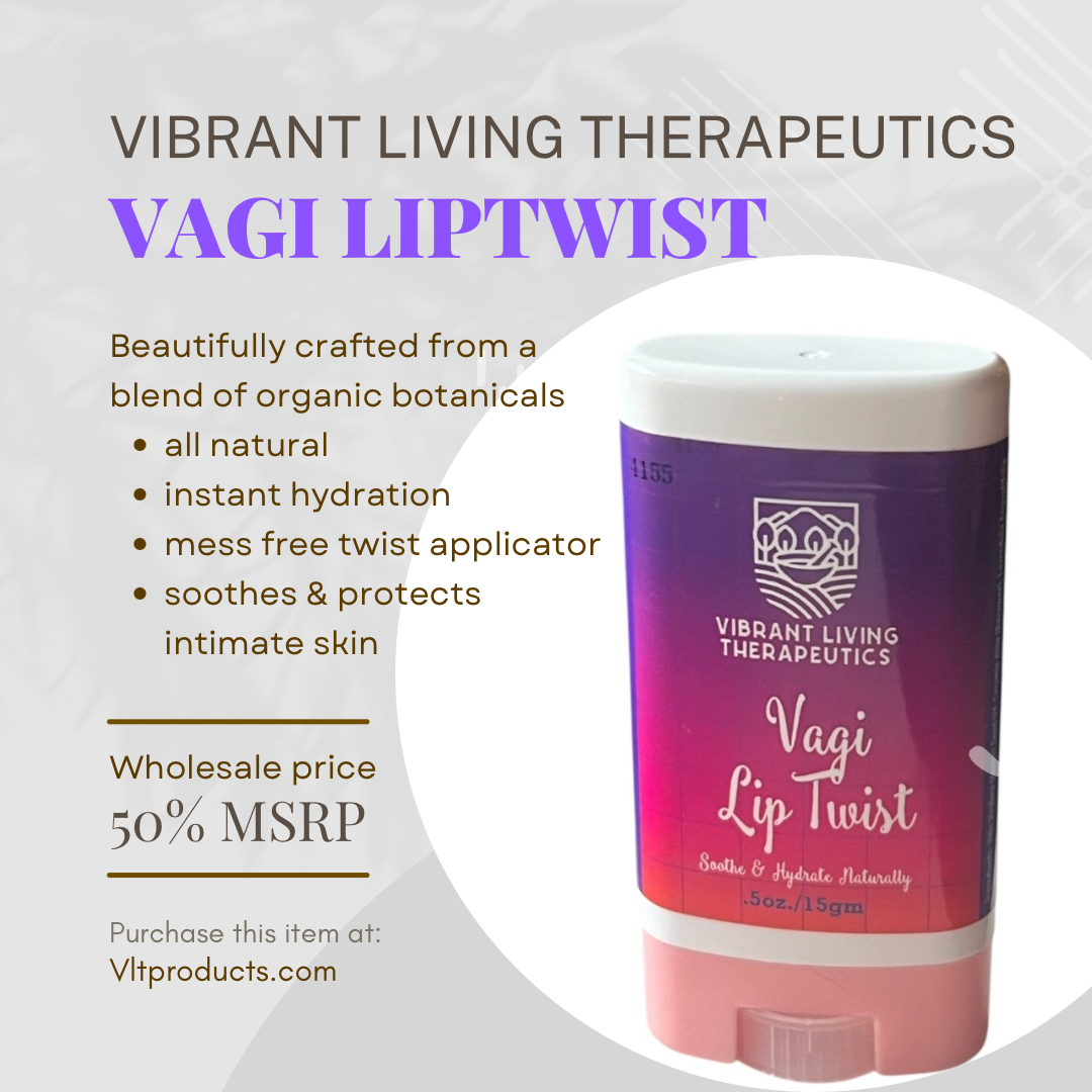 Vibrant Living Therapeutics -Body Care for Menopause - Wholesale Personal Lubricant - Vagi Lip Twist-Natural Vaginal Moisturizer for Dryness1