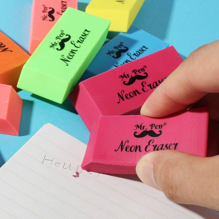 Wholesale Mr. Pen- Erasers, Pencil Eraser, 12 Pack, Neon Colors for your  store