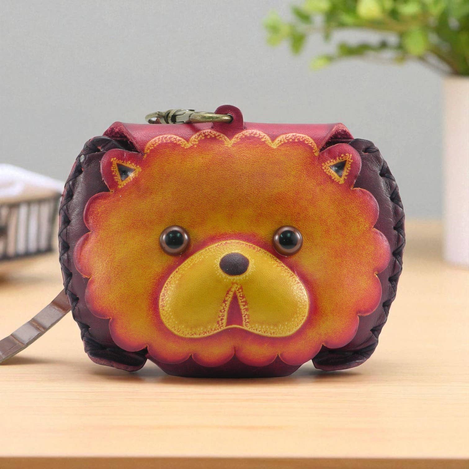 Sunflower Handmade leather inc - Vendita all'ingrosso Braccialetti - Honey Bear Pochette da Polso in Pelle Fatta a Mano - E4021