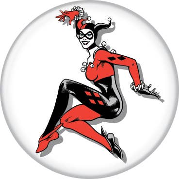 DC Comics Comic Harley Quinn Buttons 1.25" Round for wholesale by Ata-Boy