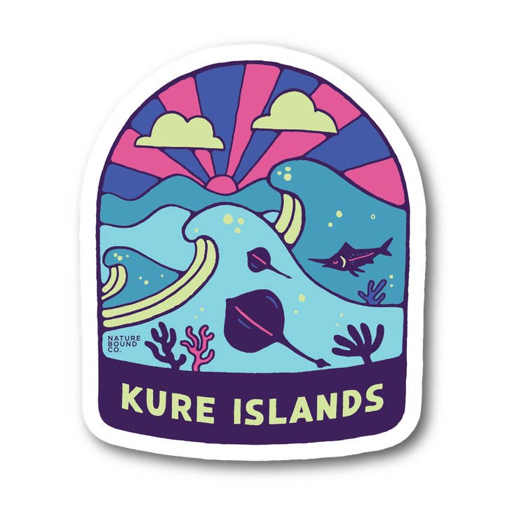 Adesivo blu Manta Ray Ocean | Isole Kure per la vendita all'ingrosso da parte di Nature Bound Co