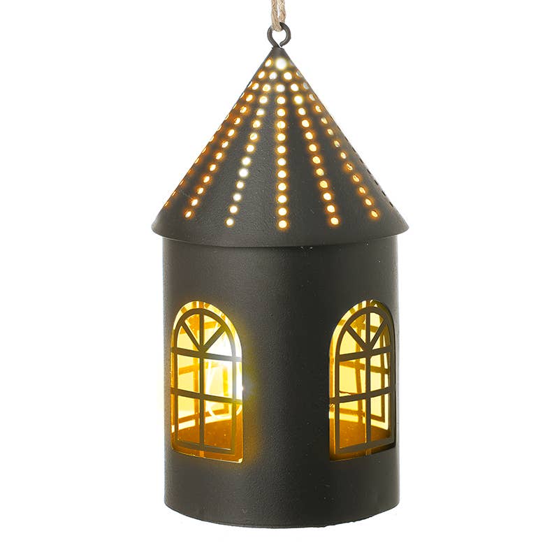 Heaven Sends – wholesale Lantern – LARGE HANGING BLACK CUTOUT HOUSE LANTERN0