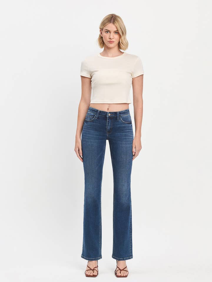 MID RISE RELAXED BOOTCUT JEANS T6136 for wholesale by VERVET by FLYING MONKEY