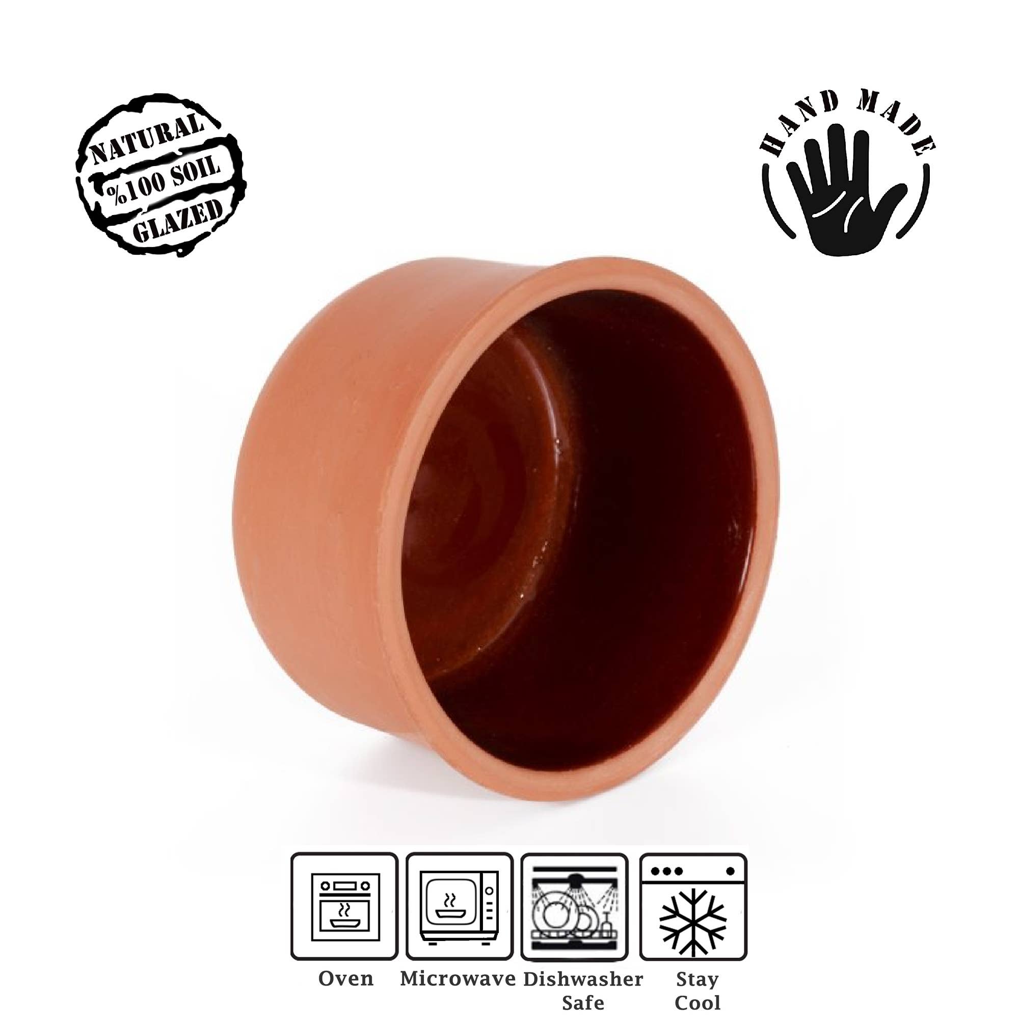 Hakan - Vente Marmites - Pot de yaourt en argile, plat de cuisine en terre cuite émaillée, 2,05 pintes6