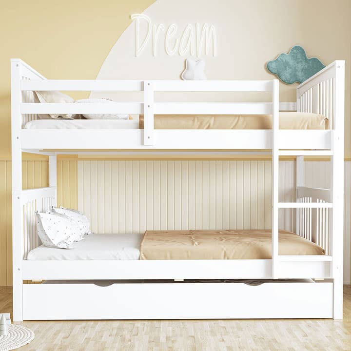 Full Over Full Bunk Bed With Twin Trundle And Ladder for wholesale by VTNG50