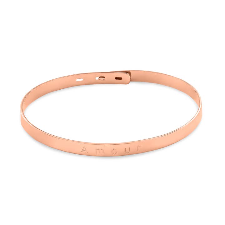 Amour rose gold-plated bangle for wholesale by Enomis
